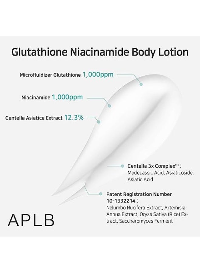 APLB Glutathione Niacinamide Body Lotion | LIPO GLUTA NIAC CEN™ 12.5% 10.14 FL.OZ/Korean Skincare, Long lasting hydration, Revitalize for gentle and improve skin texture - Image 4
