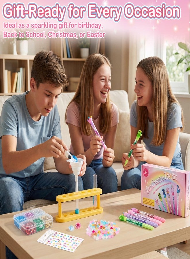 Rilcn DIY Pen Making Kit for Girls, 41 PCS Glitter Floaty Pens Craft Set, Makes 6 Sparkly Pens, Birthday Christmas Easter Gifts for Kids Tweens Ages 6 7 8 9 10 11 12 - Image 3
