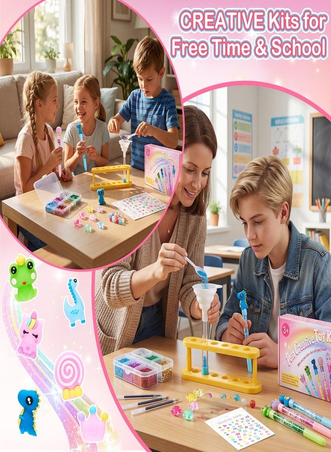 Rilcn DIY Pen Making Kit for Girls, 41 PCS Glitter Floaty Pens Craft Set, Makes 6 Sparkly Pens, Birthday Christmas Easter Gifts for Kids Tweens Ages 6 7 8 9 10 11 12 - Image 4