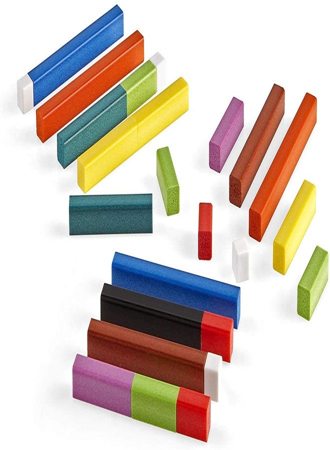 Edulearnable Plastic Cuisenairre Rods (Fraction Rods) Individual Kit for Kids Grade K-8, Hands On Math Manipulatives for Kids to Learn Numbers, Fractions, Ratio, Homeschool Supplies-74 pcs Multicolor - Image 4