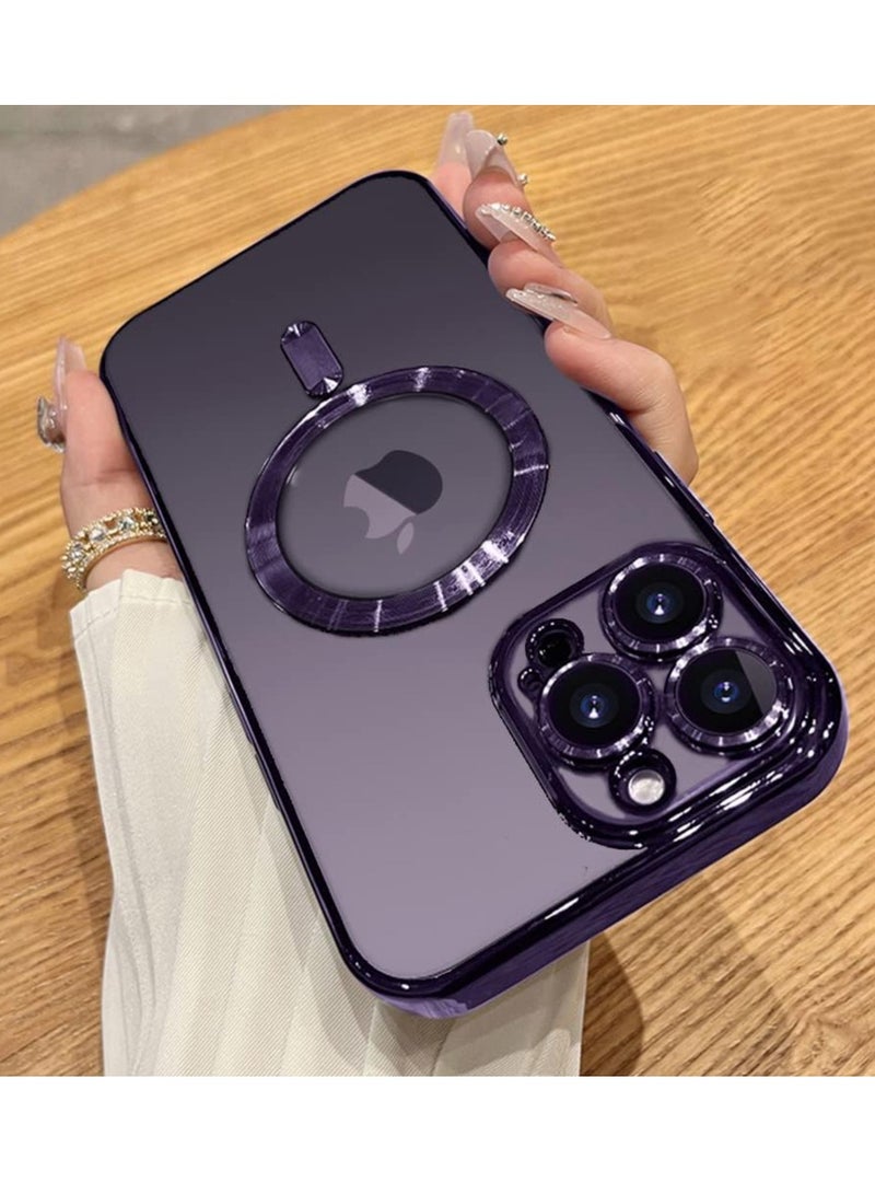 إلترازون Case Compatible for iPhone 14 Pro Max with Camera Lens Protector (Compatible with MagSafe) Magnetic Anti-Scratch Shockproof Protective iPhone 14 Pro Max (6.7 Inch) Case for Women Men - Purple - Image 1
