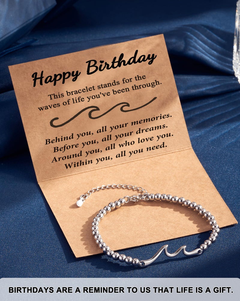 Tarsus Birthday Gifts for Women Unique, Birthday Decorations Gifts Ideas for Her Wave Bracelet Daughter Best Friend Sister 16th 18th 21st 30th 40th 50th 60th 65th 70th 75th 80th - Image 5
