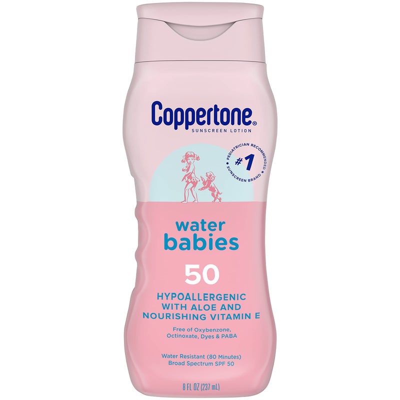 Coppertone Waterbabies Spf 50 Baby Sunscreen Lotion  Water Resistant Sunscreen For Babies  8 Fl Oz - Image 1