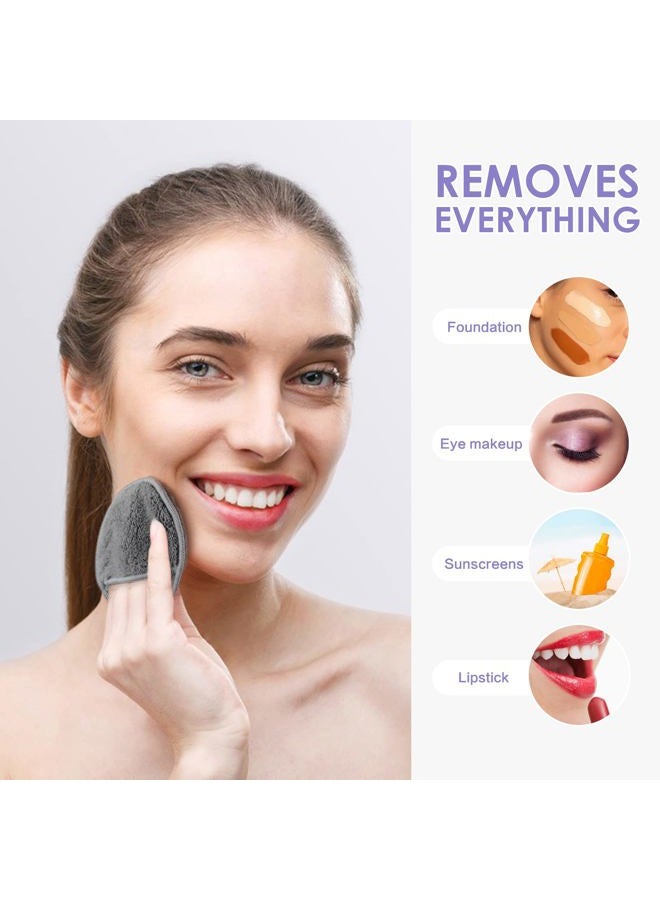 SUNLAND Reusable Makeup Remover Pads for Face,Eye,Lips 16 Pack Microfiber Face Cleansing Gloves Washable with Laundry Bag and Travel Bag Rounds Toner Pads (Round 3.15inchx16, Dark Grey) - Image 5