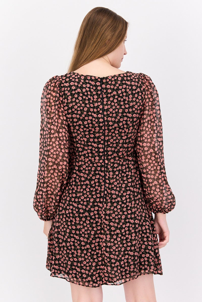 RIVER ISLAND Women Floral Print Mini Dress, Multicolor - Image 3