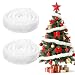 Rainflow Christmas Faux Fur Ribbon Trim 2PCS White Fur Trim 2 x 59 Inch Shaggy Ribbon Roll Craft Fabric Furry Sewing Strips for Christmas Tree Stockings Stair Railings Festivals Gift Boxes Decorations - Image 2