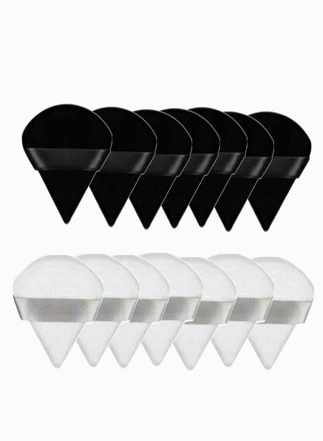 DATNASAYAD 14 Pieces Triangle Cosmetic Loose Powder Puffs Washable Reusable Soft Plush Foundation Sponge for Face Body Wet Dry Makeup Tool- Multicolor Pack of 14 - Image 1