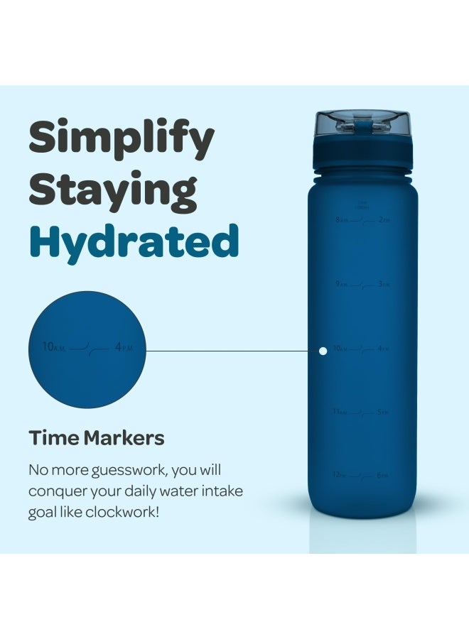 Hydracy Bpa Free Water Bottle With Time Marker Large 1L 32Oz - Image 2