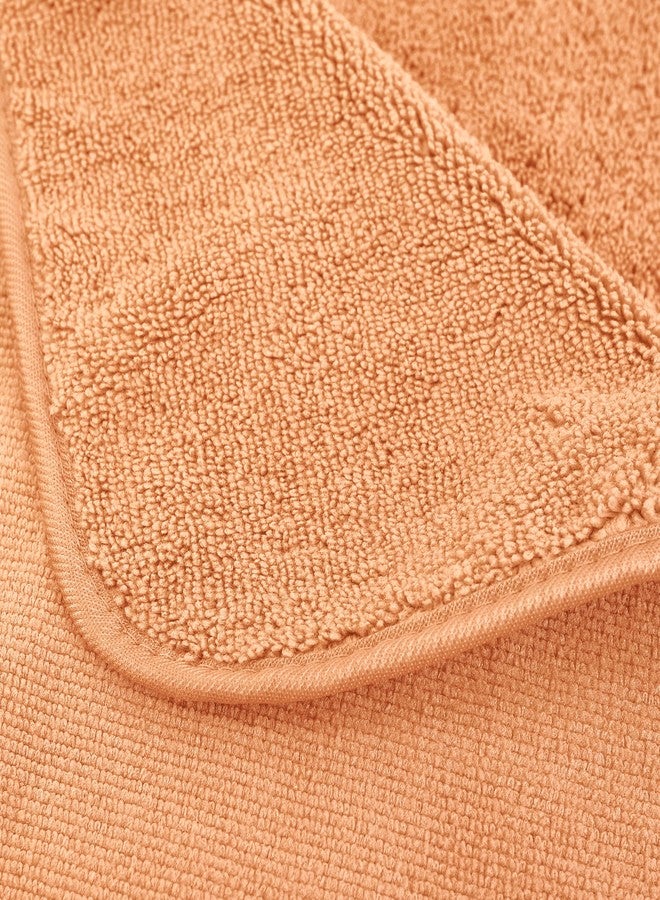 POLYTE Oversize, 60 x 30 in., Quick Dry Lint Free Microfiber Bath Towel Set, 6 Piece (Orange) - Image 4