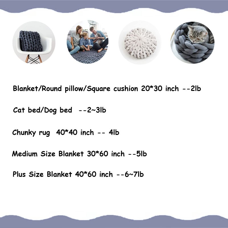 vrawas Arm Knitting Yarn for Chunky Yarn Giant Tubular Crochet Making Blanket DIY,Hand Knitting Braided Knot Throw Washable Tube Bulky for Weave Craft Crochet(Milk White, 0.55lb) - Image 4