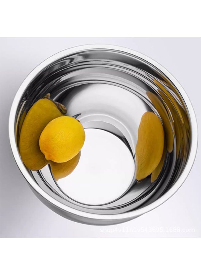 Generic - Export 304 Stainless Steel Salad Bowl Salad Basin With Lid Beat Egg Basin Seasoning Tank Food Soup Bowl Wholesale-Specifications:20cm-Color:304 True Color (0.5mm) - Image 1