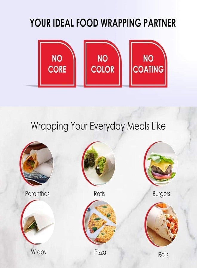 DITYAM wrap ورق زبدة بطول 25 مترًا، ورق خبز، ورق تغليف طعام، ورق تغليف روتي، ورق زبدة، ورق روتي للاستخدام في المطبخ والمخزن - غير لاصق، قابل لإعادة التسخين، قابل للتحلل الحيوي - ورق شمعي للمنزل والمطاعم - Image 5