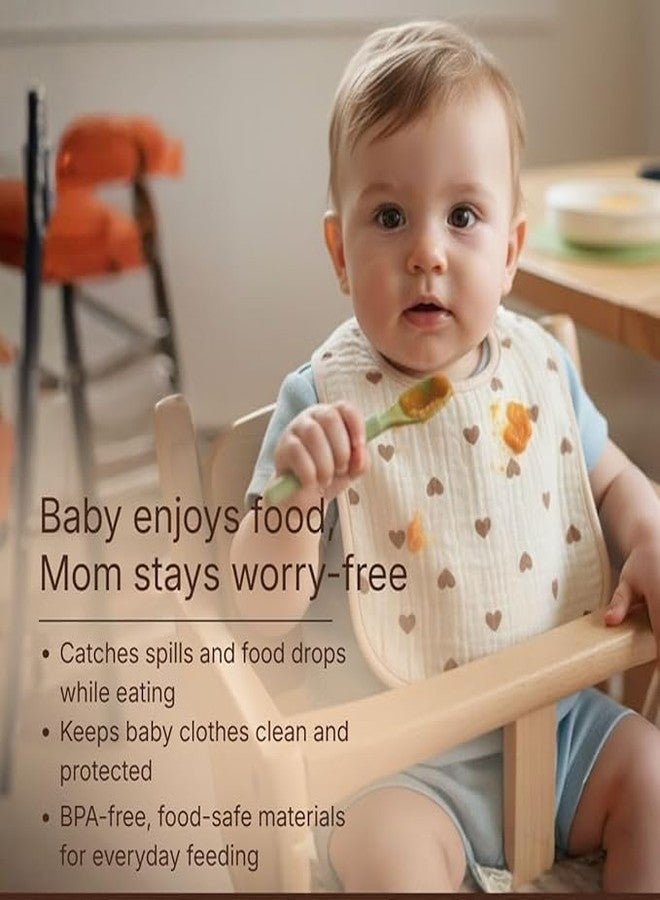 ZURATO Muslin Cotton Baby Bibs for 0–24 Months | Soft Absorbent Feeding & Drooling Bibs with Adjustable Snap Buttons and Water Resistant Inner Layer, Soft Washable Feeding Napkin (3) - Image 3