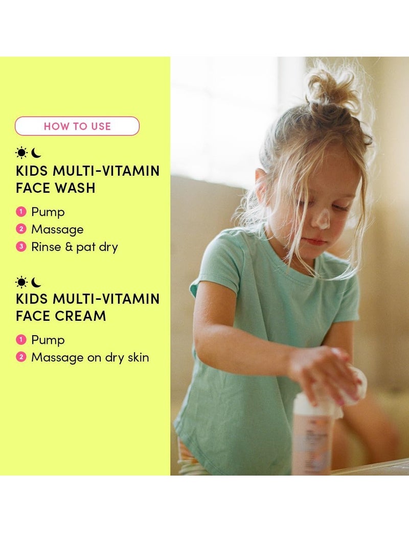 Evereden Evereden Happy Kids Skin & Lips Routine - Multi-Vitamin Face Wash & Face Cream Peach & Tinted Lip Oil Sakura Pink Set - Clean & Vegan Skin Care for Kids 3+ - Moisturizing, Nourishing, & Protective  - Image 2