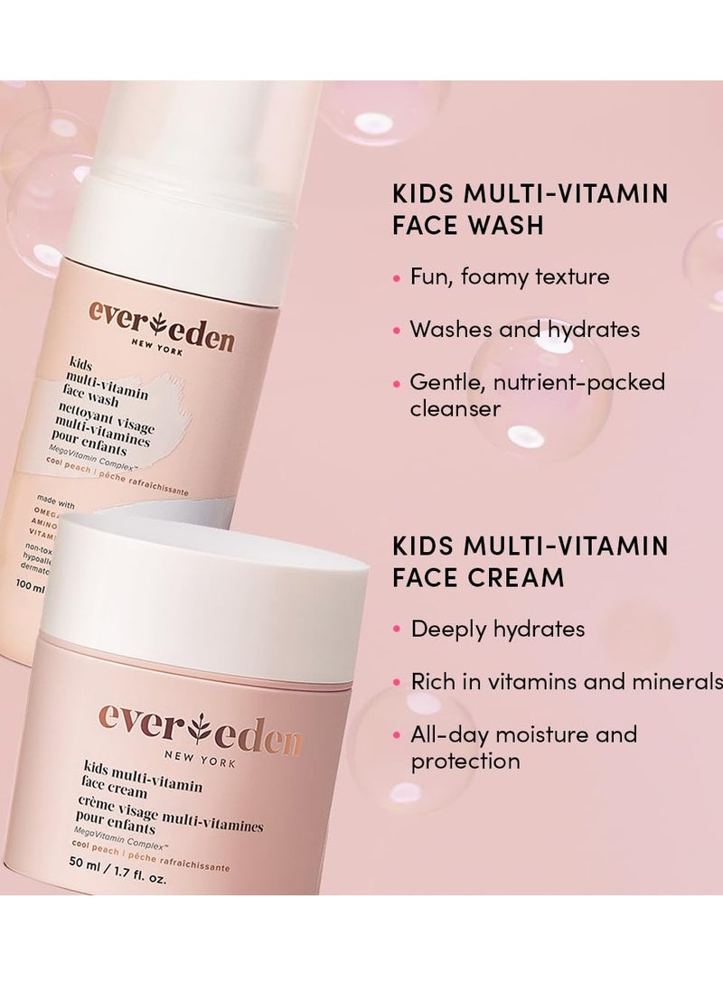 Evereden Evereden Happy Kids Skin & Lips Routine - Multi-Vitamin Face Wash & Face Cream Peach & Tinted Lip Oil Sakura Pink Set - Clean & Vegan Skin Care for Kids 3+ - Moisturizing, Nourishing, & Protective  - Image 4