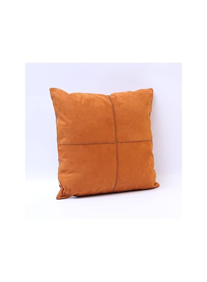 IAF (20" x 20") The Union Cow Genuine Luxury Full Grain Buffalo Nubuck & Cow Leather Pillow Cushion Cover A+ Grade Real Leather - Image 3