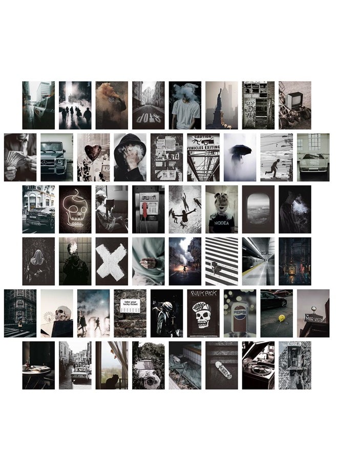 spa luxetique Posters Wall Collage Kit, Album Cover, 50 Pieces Cardstock Thick Paper Posters, Black&White Art 14.8x20cm  - Image 1