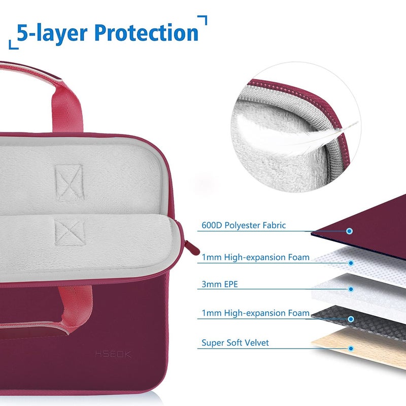 Hseok Laptop Sleeve 13.3-14 inch Case with Small Pouch, Neoprene Computer Bag Compatible with MacBook Pro 14" M4/M3/M2/M1 2025-2021, Mac Air/Pro 13.3" and Most 13-14 inch Notebooks,R02D01 - Image 3
