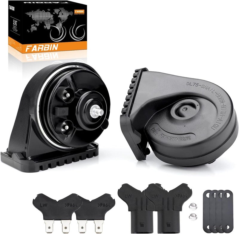 FARBIN Car Horn for Mercedes Benz, 12V Waterproof Auto Horn Loud High Low Tone Electric Snail Horns (Fit for Benz) - Image 1