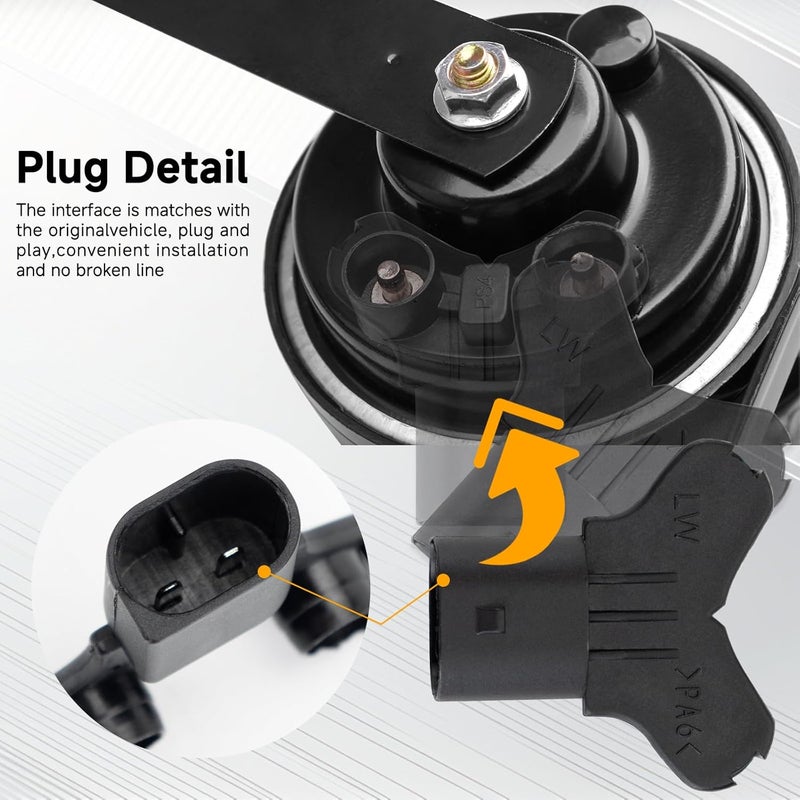 FARBIN Car Horn for Mercedes Benz, 12V Waterproof Auto Horn Loud High Low Tone Electric Snail Horns (Fit for Benz) - Image 4