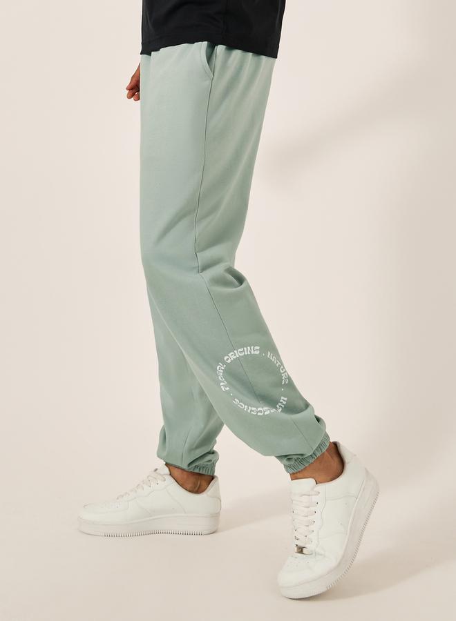 ستايلي بنطلون رياضي فضفاض بطبعة ستايلي من الفليس - Image 1