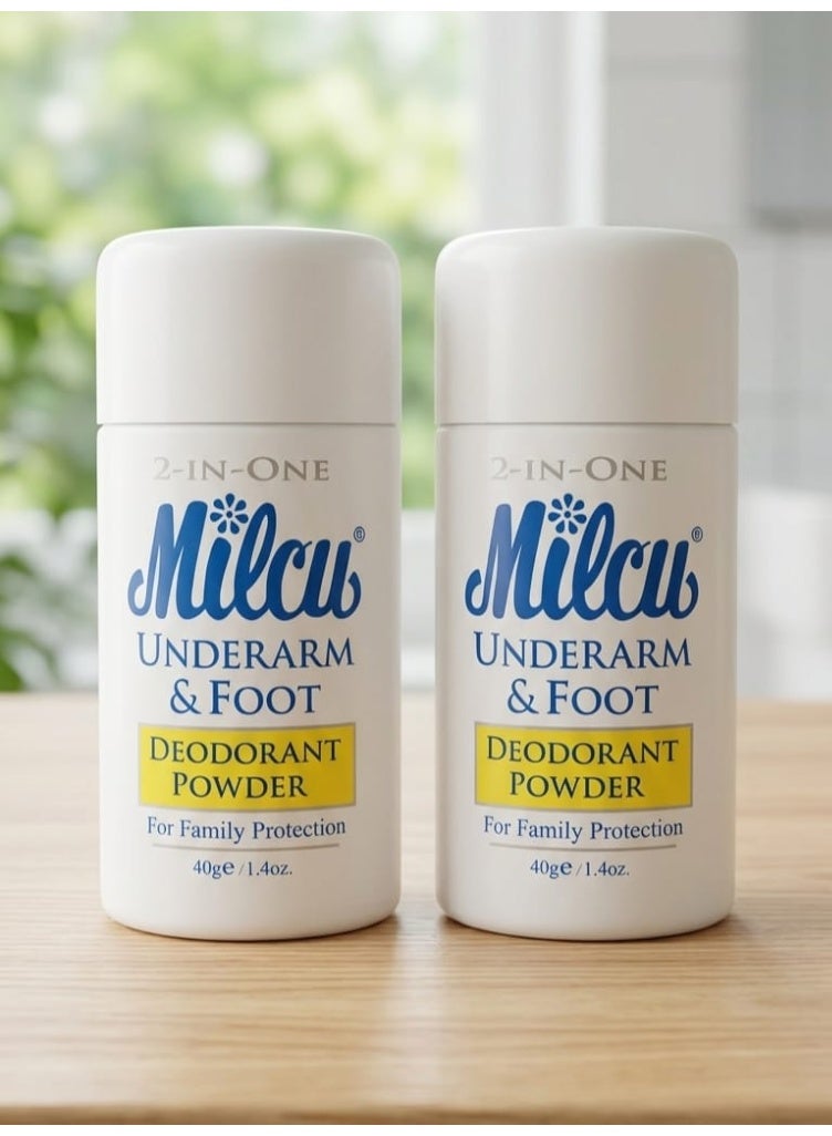 Underarm and foot deodorant 40g (2 packs)