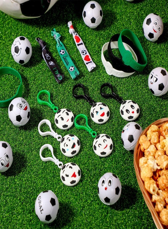 Maxdot 60 Pcs Soccer Party Favors Include 12 Mini Foam Stress Balls, 12 Silicone Bracelets, 12 Keychain, 24 Drawstring for Sport Themed Birthday Party Supplies - Image 5