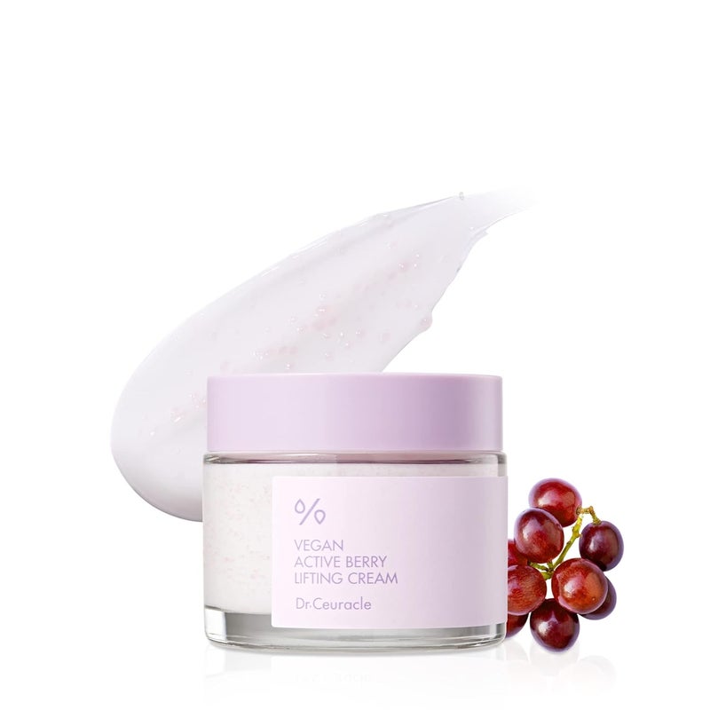 leegeehaam DrCeuracle Vegan Active Berry Lifting Cream 75g 264 oz Antioxidant Moisturizer with Resveratrol Capsules and Vitamin A Good for Hydration and Rejuvenation