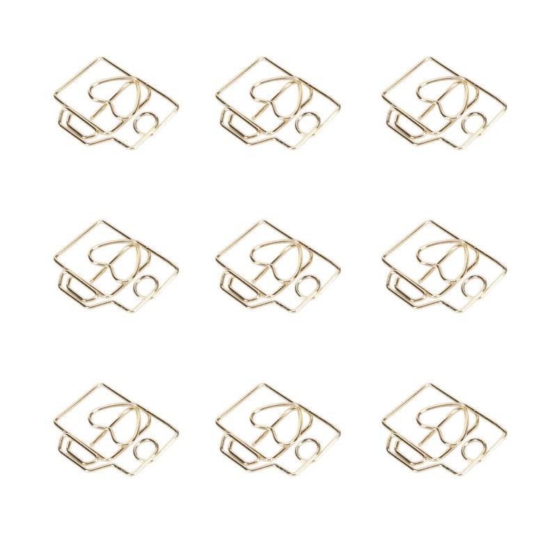 Camera Paper Clips: 100pcs Non-Slip Metal Shaped Clips - Unique Cute Design Decorative Paper Clips for Home School Office Scrapbooking Craft Supplies - Image 4