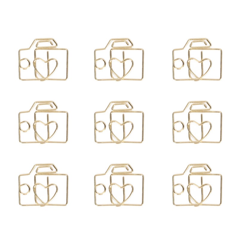 Camera Paper Clips: 100pcs Non-Slip Metal Shaped Clips - Unique Cute Design Decorative Paper Clips for Home School Office Scrapbooking Craft Supplies - Image 5