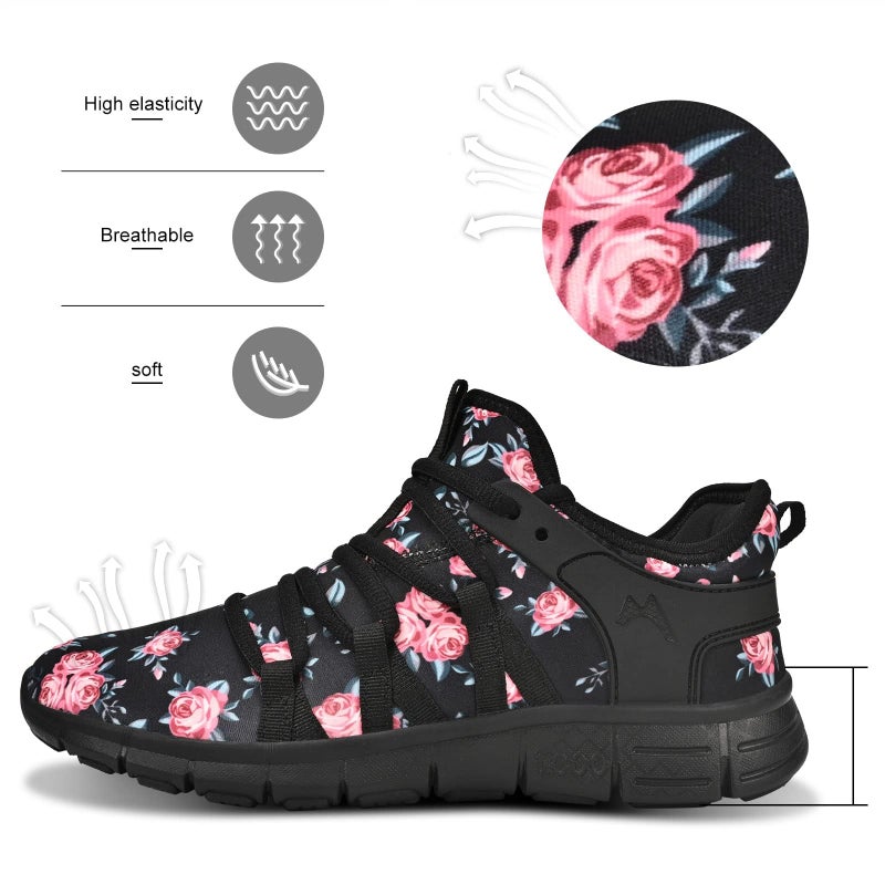 INZCOU Running Shoes Lightweight Tennis Shoes Non Slip Gym Workout Shoes Breathable Mesh Walking Sneakers 8women / 7men - Image 5