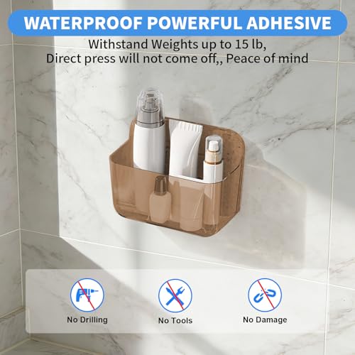Diesisa 2pc Acrylic Wall Mount Organizer, Adhesive Cabinet Door Organizer,Acrylic Bathroom Shelves for Wall,No Drilling Hang Walls,with Self Adhesive Tape, for Bathroom, Kitchen, Living Room - Image 2