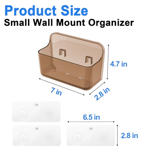 Diesisa 2pc Acrylic Wall Mount Organizer, Adhesive Cabinet Door Organizer,Acrylic Bathroom Shelves for Wall,No Drilling Hang Walls,with Self Adhesive Tape, for Bathroom, Kitchen, Living Room - Image 3