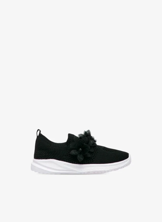 جونيورز Floral Embellished Slip-On Sneakers