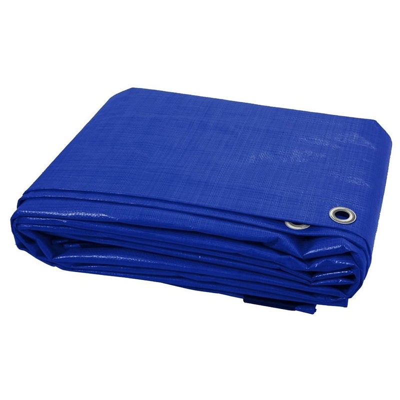SolaDirect 4 x 4 m Blue Tarpaulin Waterproof Tarp Sheet Cover, Groundsheet - Waterproof, Weatherproof, Frost-Resistant, UV Protection, Universal, Multipurpose, Reinforced Eyelets - Image 1