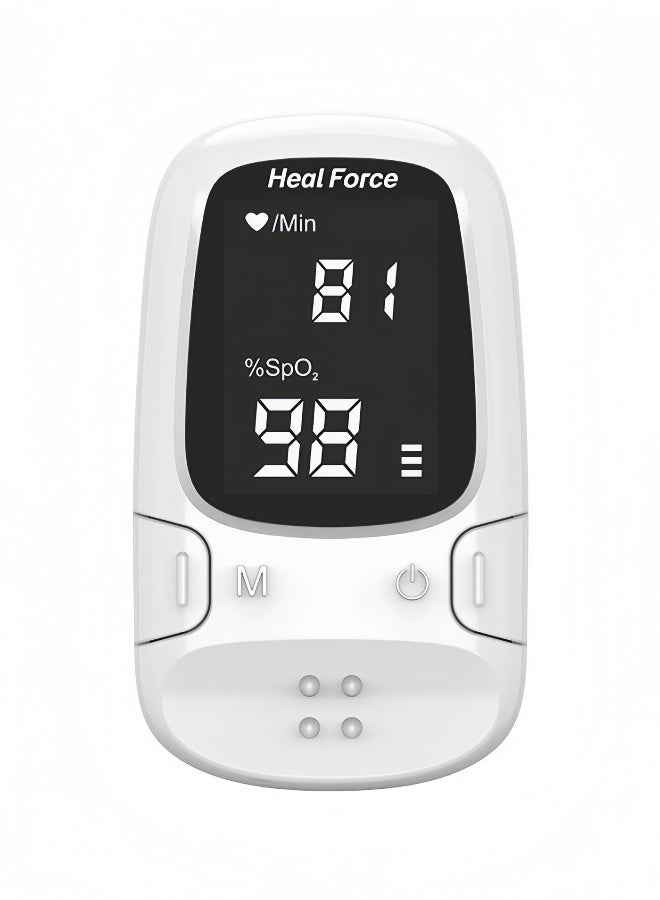 Heal Force Pulse Oximeter, Blood Oxygen Meter Finger (SpO2) with Plethysmograph and Perfusion Index, Portable OLED Display - Image 1