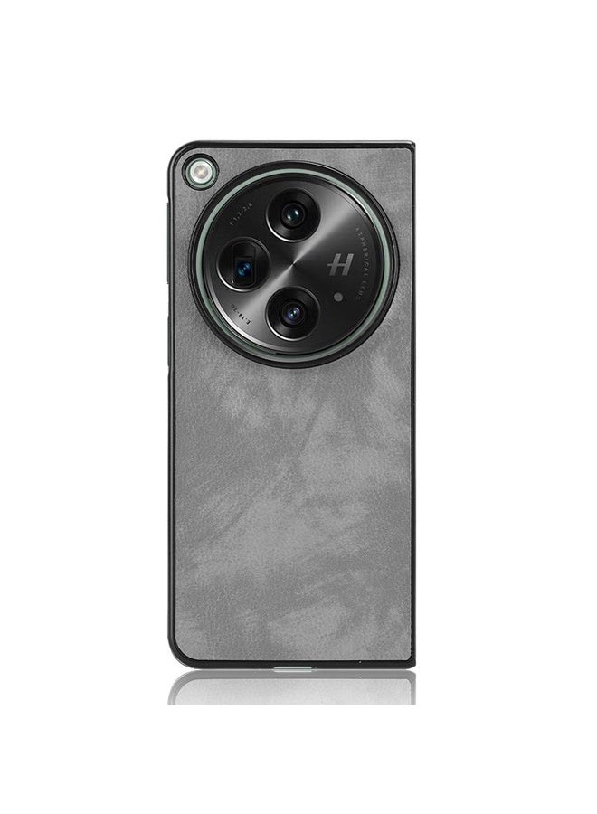 HuHa Case Cover For OPPO Find N3 Litchi Texture Back Cover Phone Case(Grey)  - Image 2