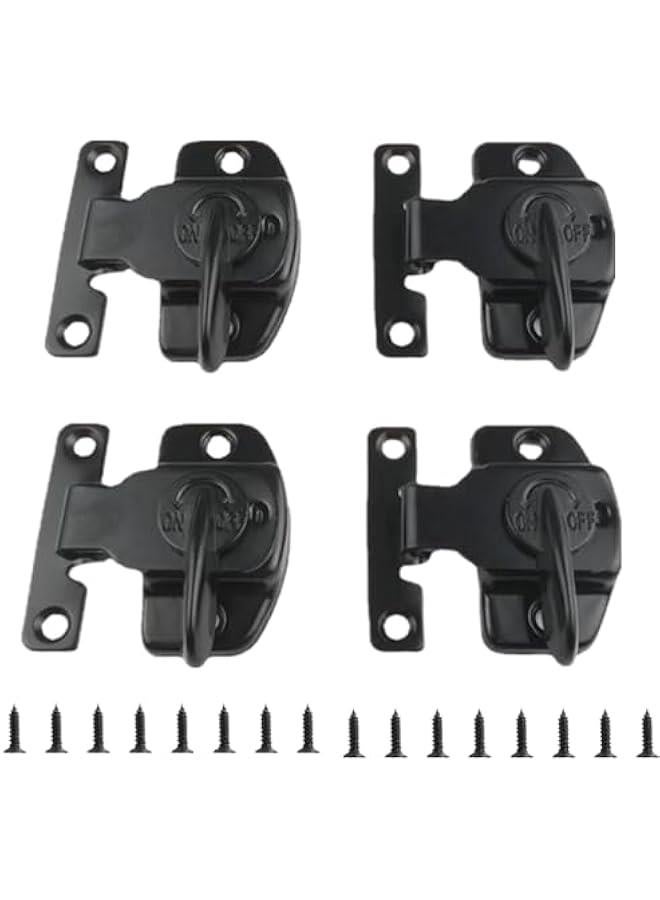 Generic 4 PCS Black Metal Dining Table Locks Dining Training Table Buckles Latches Table Connectors Leaf Latch Hardware Accessories Buckles Connectors Toggle Clamp for Case Box  - Image 1