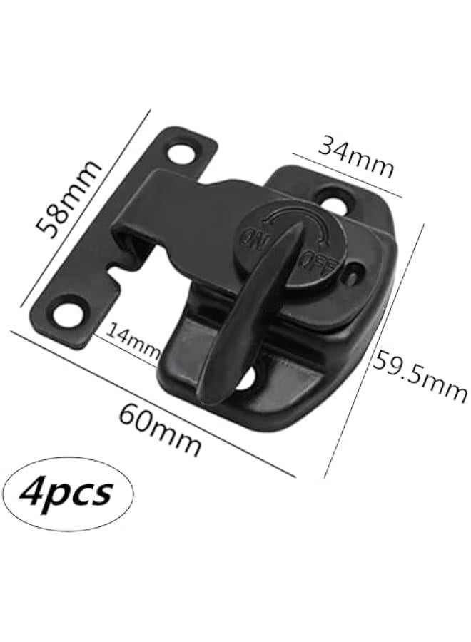 Generic 4 PCS Black Metal Dining Table Locks Dining Training Table Buckles Latches Table Connectors Leaf Latch Hardware Accessories Buckles Connectors Toggle Clamp for Case Box  - Image 2