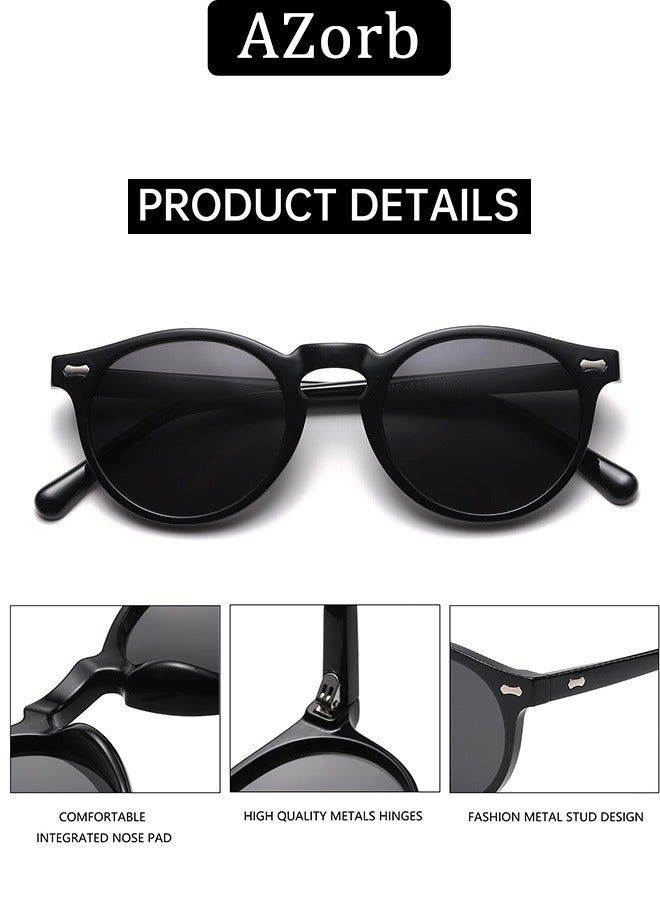 AZorb Polarized Sunglasses Women Men Classic Round Fashion Sun Glassess Men's Sunglass for Mens Ladies High Quality UV Protection Eye Glasses - Image 3