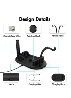 KASTWAVE Charging Dock for Oculus Quest 2, Touch Controller and Headset Placement Display Stand Contact Charging Table Stand Auto-attached USB-C Magnetic Charging  - Image 5