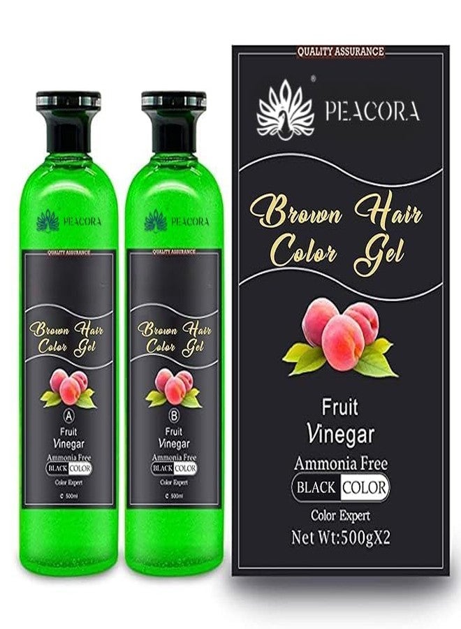PEACORA Hair Gel Amonia Free Natural Hair Color Dye Organic Natural Black Color Dye For Men And Women Both Long Lasting Coloring (100 ML) - Image 1