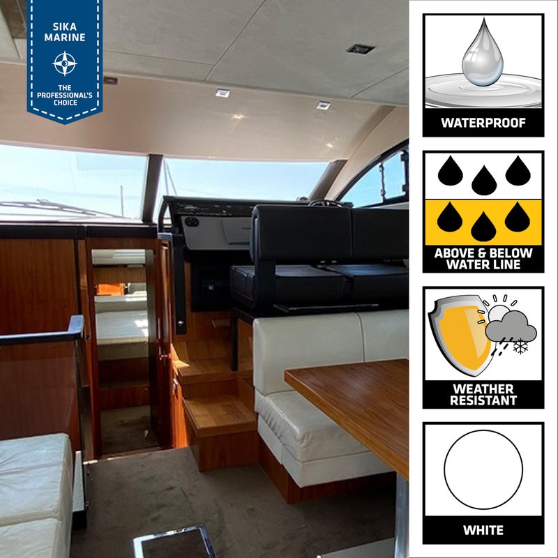 SIKA سيكافليكس-291، أبيض، لاصق ومادة مانعة للتسرب متعددة الأغراض سريعة الشفاء للبحرية. مادة مانعة للتسرب من البولي يوريثان للقوارب، 10.1 أونصة سائلة. - Image 2