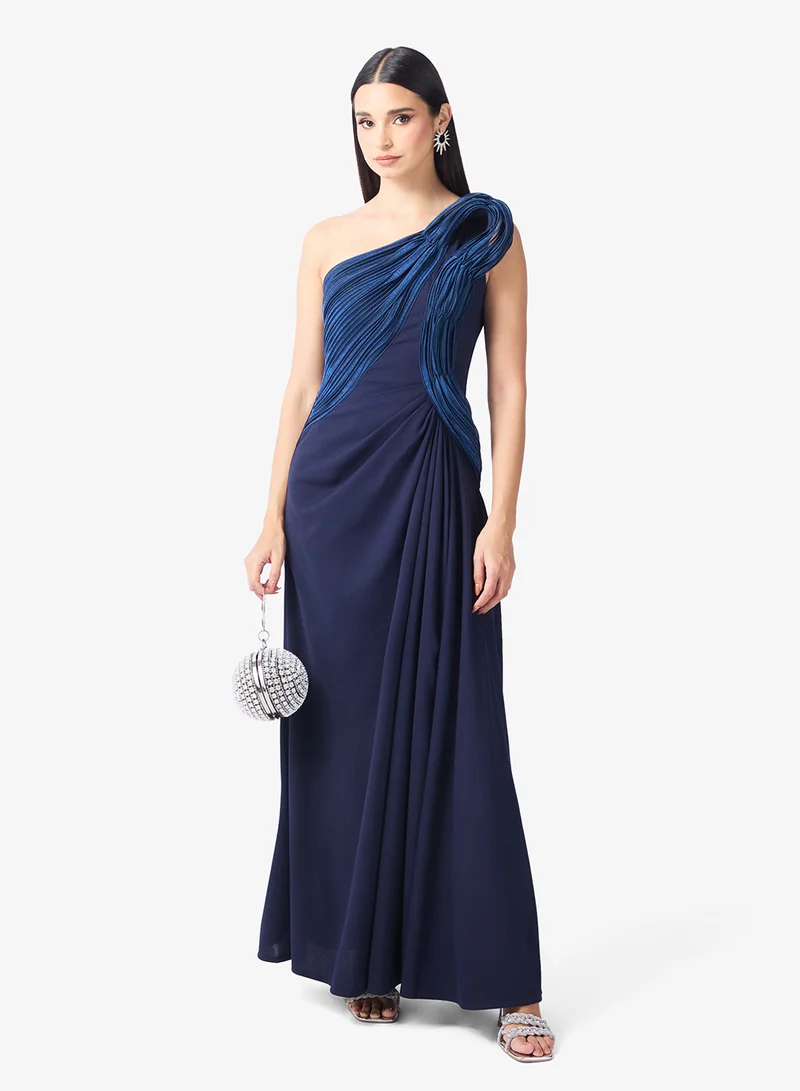 Namshi x One Shoulder 3D Structured Gown