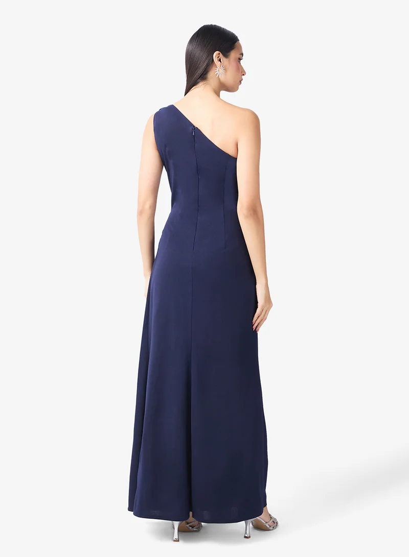 Namshi x One Shoulder 3D Structured Gown
