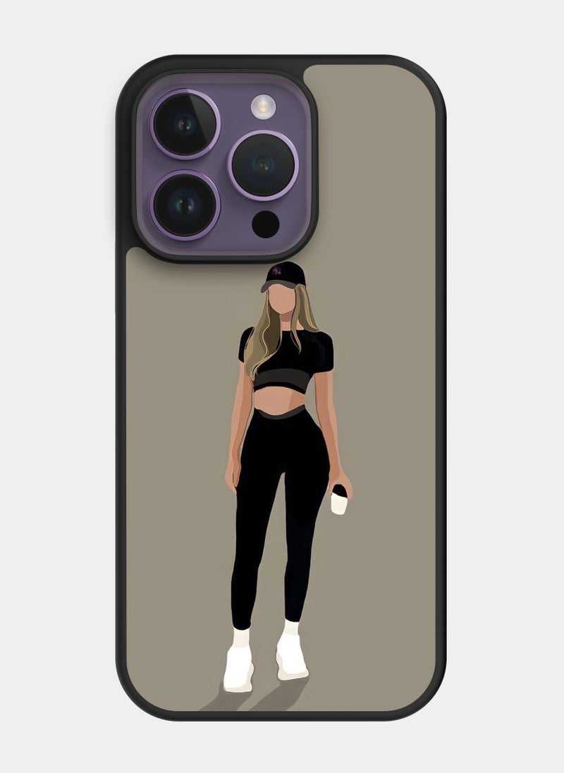 بكسلات كفر ايفون 14 برو جذاب اسود بيج - Image 1