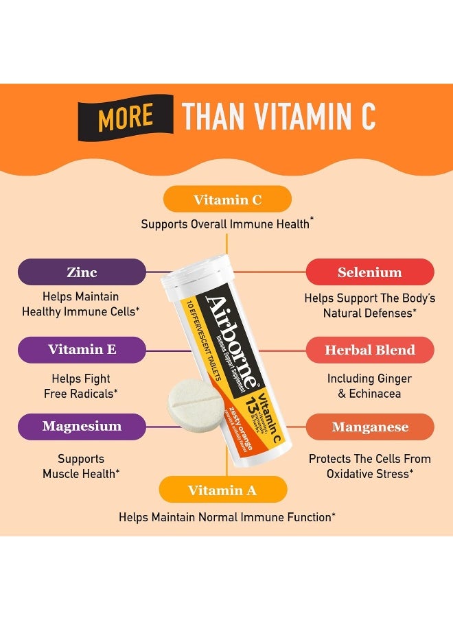 Airborne Vitamin C 1000Mg Immune Support Supplement, Effervescent Formula, Orange, 30 Count  - Image 3