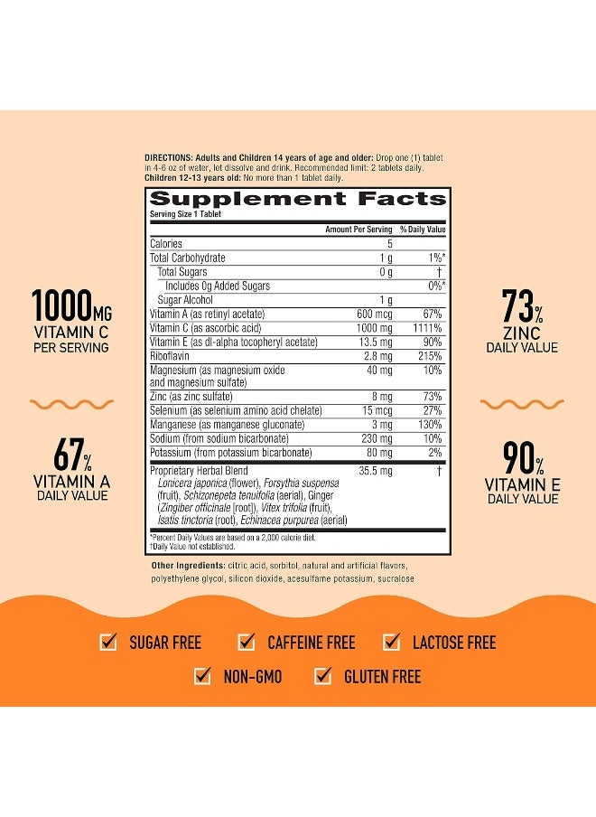Airborne Vitamin C 1000Mg Immune Support Supplement, Effervescent Formula, Orange, 30 Count  - Image 4