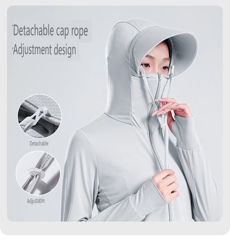 Ang Bo Tu Women's Jade Moonlight Lightweight Breathable Sun Protection Jacket with Wide Brim - Image 2