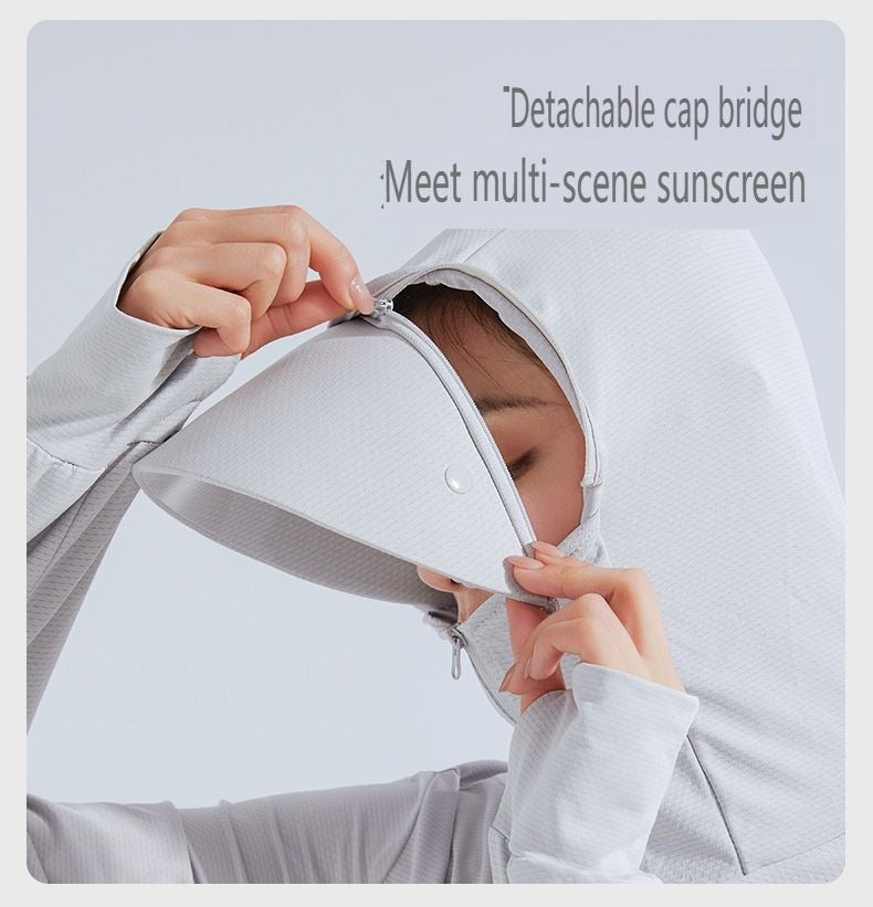 Ang Bo Tu Women's Jade Moonlight Lightweight Breathable Sun Protection Jacket with Wide Brim - Image 3